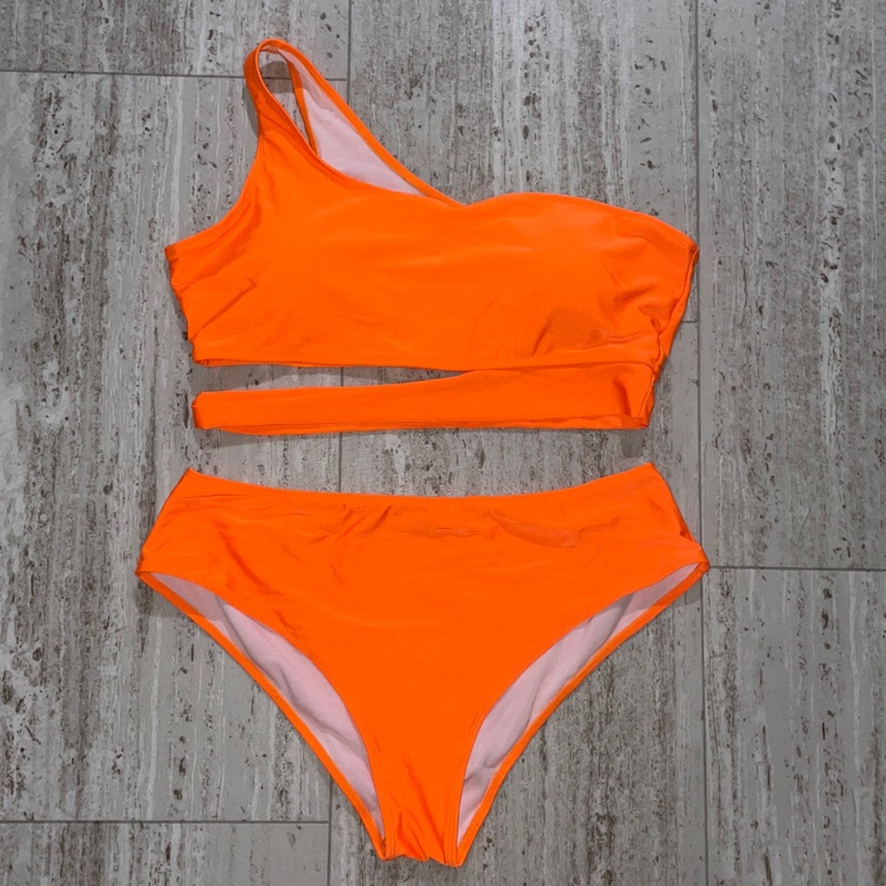 Orange Neon Two Piece Swimsuit